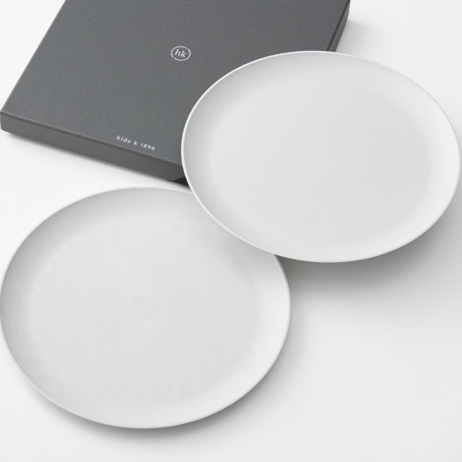 <hide k 1896>ROUND PLATE 27cm ペアセット (大皿2枚セット) 建築家 隈 研吾デザインモデル