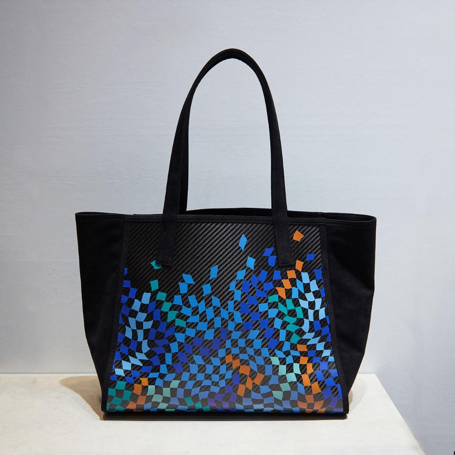 ＜hide k 1896＞MINIMAL TOTE BAG large with MIKIO ART (CARBON FIBER)