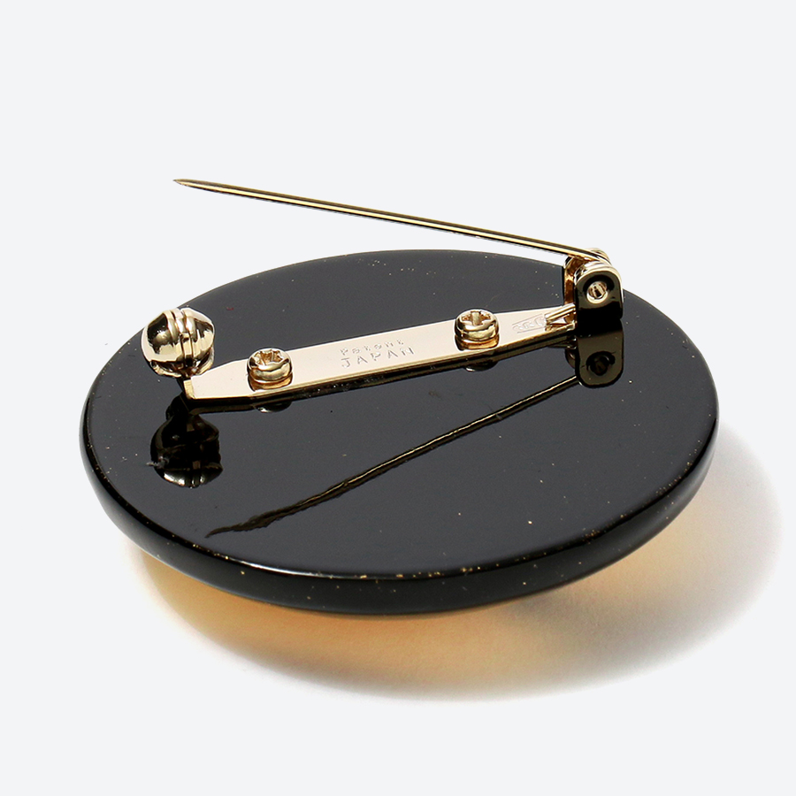 ＜Haku（ハク）＞ブローチ　BRUSH　金箔×黒