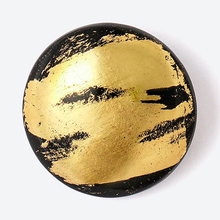 ＜Haku（ハク）＞ブローチ　BRUSH　金箔×黒