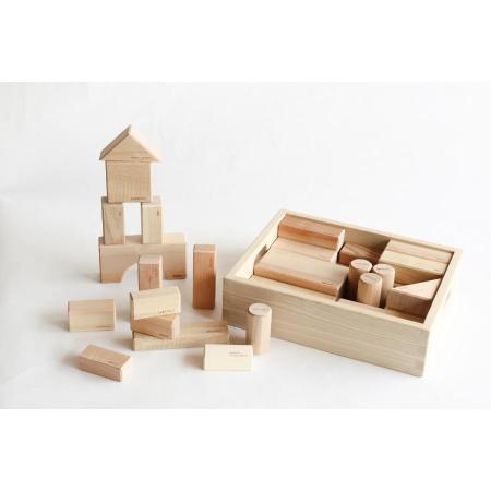 ＜オークヴィレッジ＞寄木の積木　英語入り