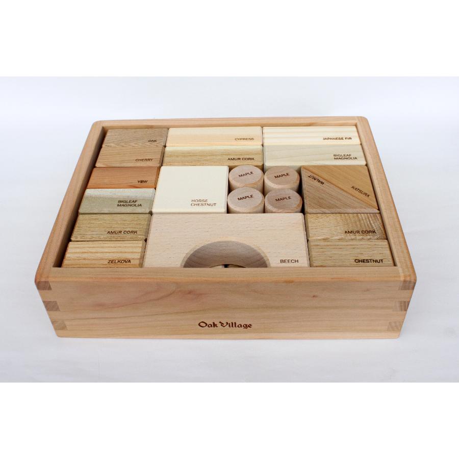 ＜オークヴィレッジ＞寄木の積木　英語入り