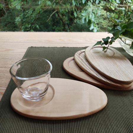 ＜オークヴィレッジ＞森のしずくコースター　２枚セット