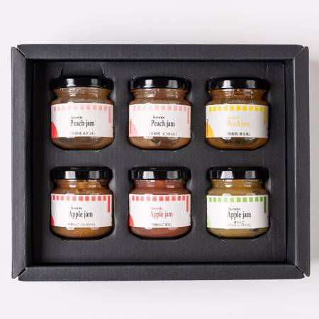 飛騨産のりんごと桃のジャム　６品種詰め合わせ