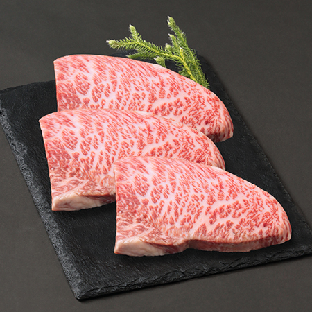 ＜丸小本店＞「飛騨牛」赤身ステーキ用（モモ肉）150g×3（計450g）