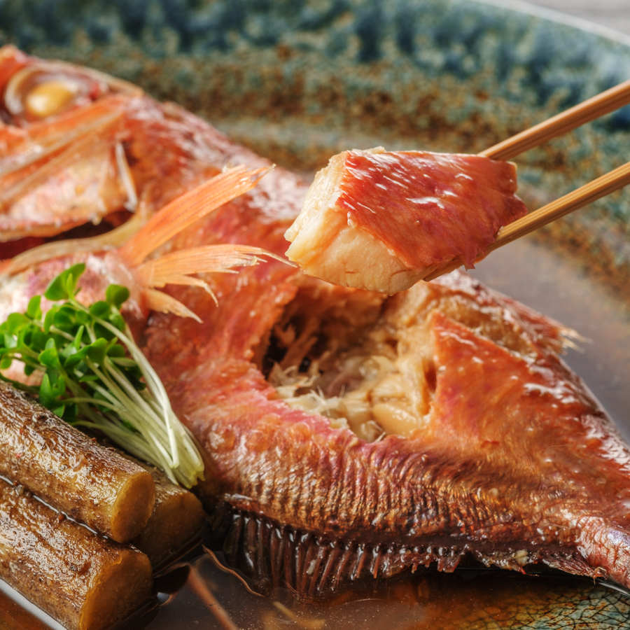 ＜網元武田丸＞漁師味金目鯛の煮付け350g×2パック（ワタモチ：ウロコ、エラ、ハラワタを含む）