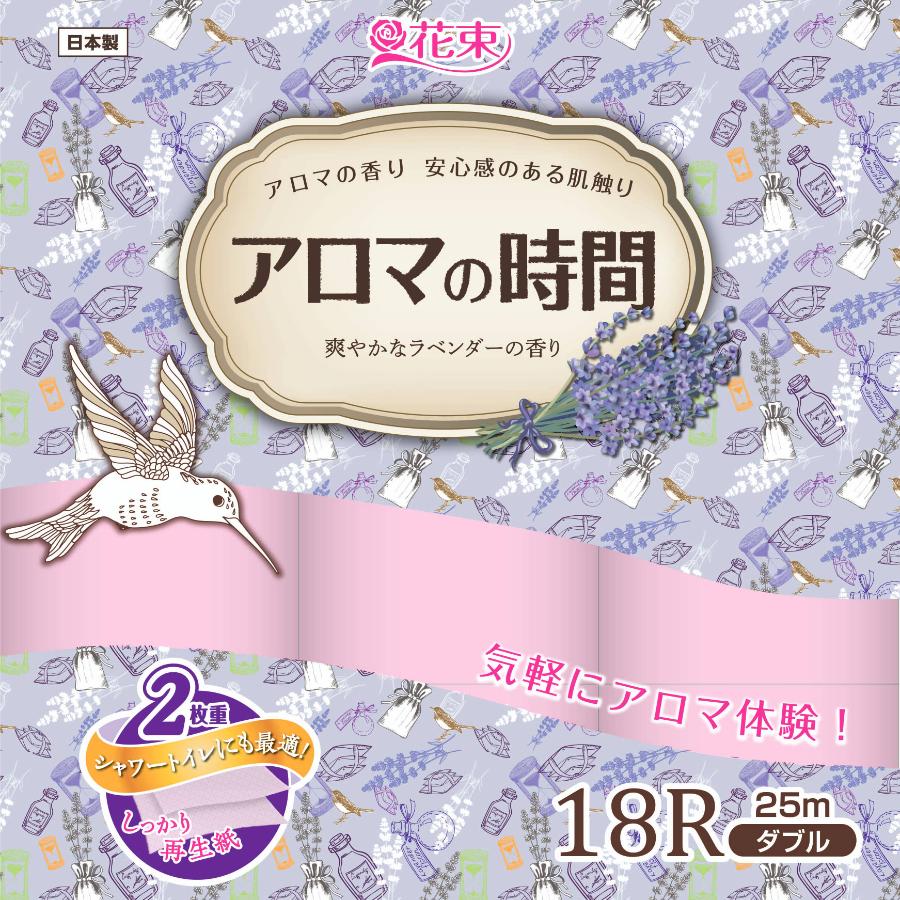 アロマの時間ラベンダートイレットペーパーダブル18ロール×6