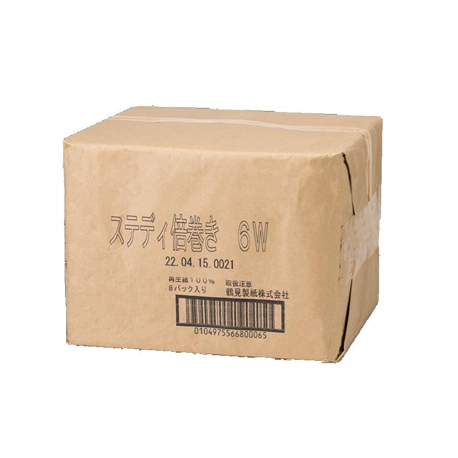 ＜鶴見製紙＞ステディ２倍巻きトイレットペーパーダブル6ロール×8無香料60ｍ再生紙100％