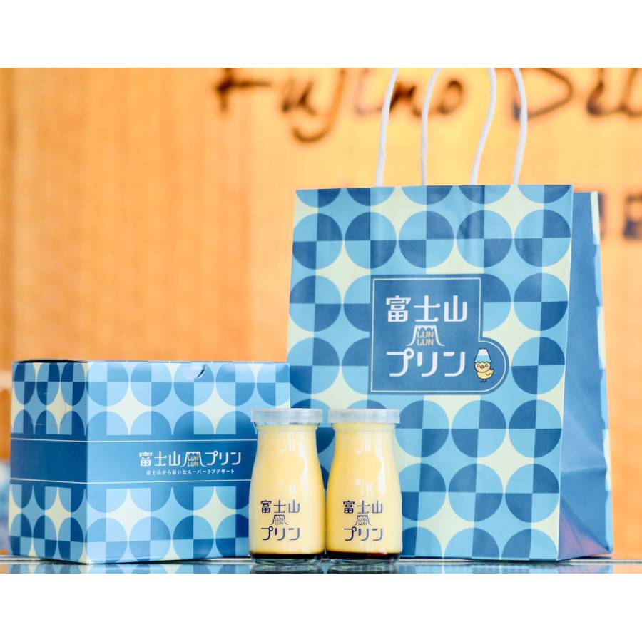 ＜フジノデリス＞富士山ルンルンプリン×3、コーヒー牛乳・抹茶・ミルクティー各×1　計6本セット