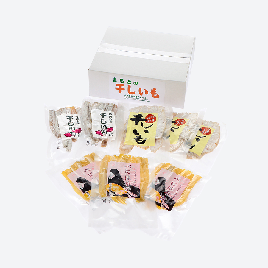＜まるととづか＞ふるさとの味　干しいもセット　べにはるか角切り160g×3、平切り160g×3、いずみ160g×2