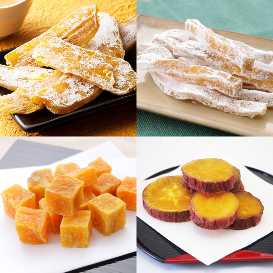 ＜まるととづか＞まるとの干しいも・芋菓子セット　べにはるか角切り×2、平切り×2　各160ｇ/安納芋菓子×1、恋いもグラッセ×1　各100ｇ