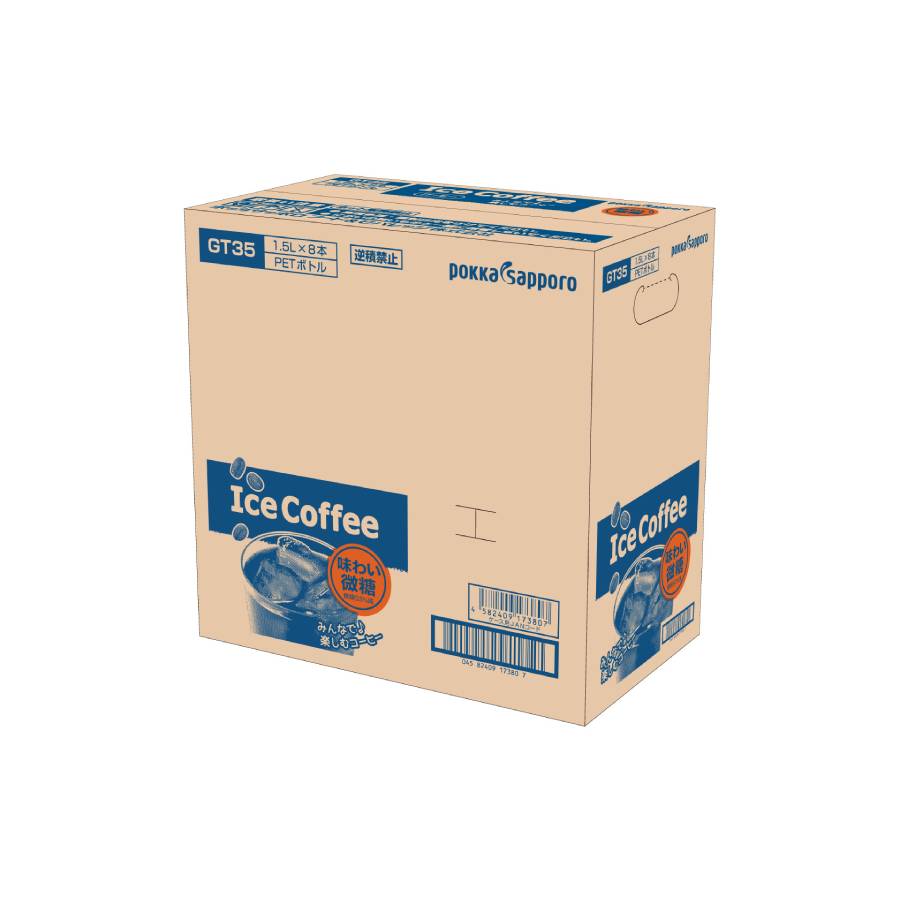 <ポッカサッポロ>アイスコーヒー味わい微糖【6ケ月定期便】1500ml×8