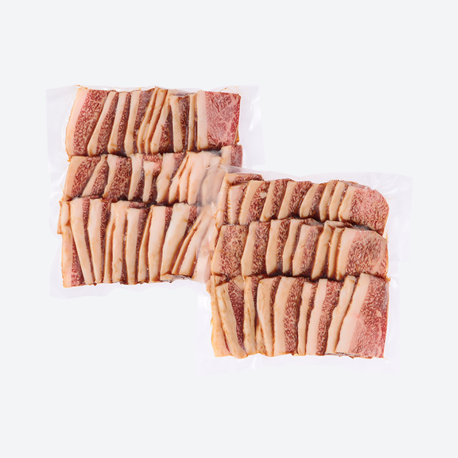 <焼肉屋さんの>極上黒毛和牛カルビ(500g×2)特製醤油だれ漬け