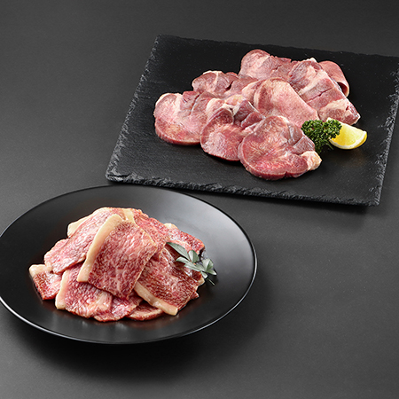 <焼肉屋さんの>極上厚切り牛タンと極上黒毛和牛カルビ セット各500g