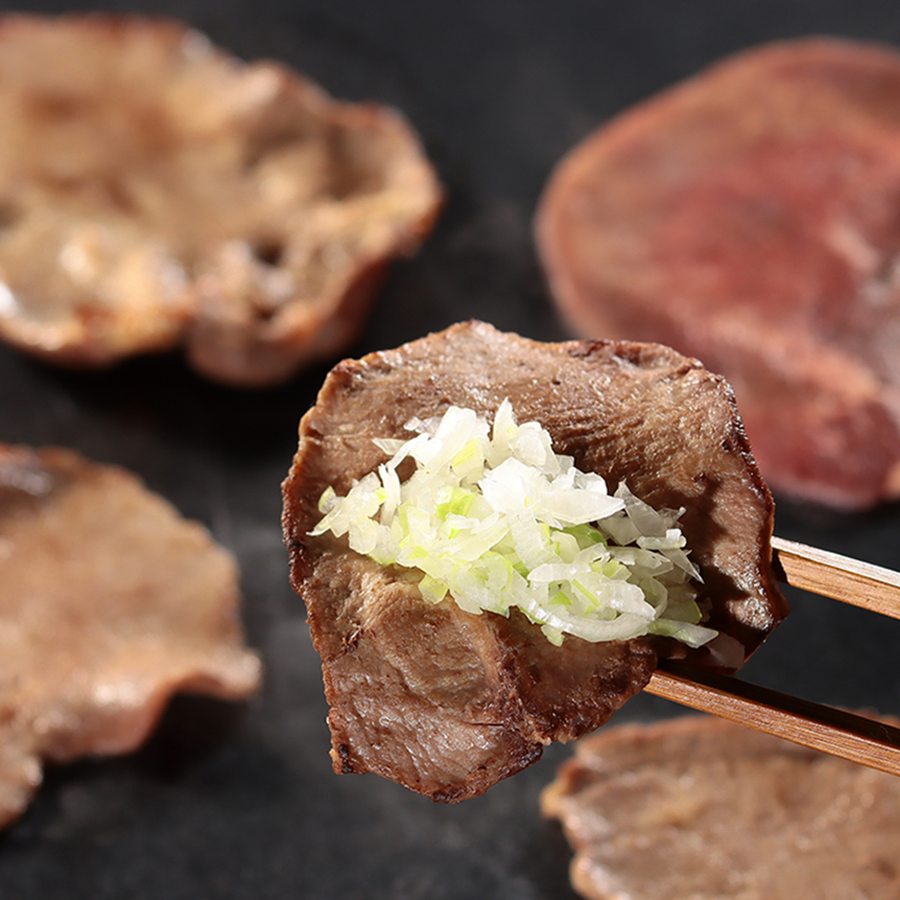 <焼肉屋さんの>極上スライス牛タン(500g×2) 特製塩だれ漬け