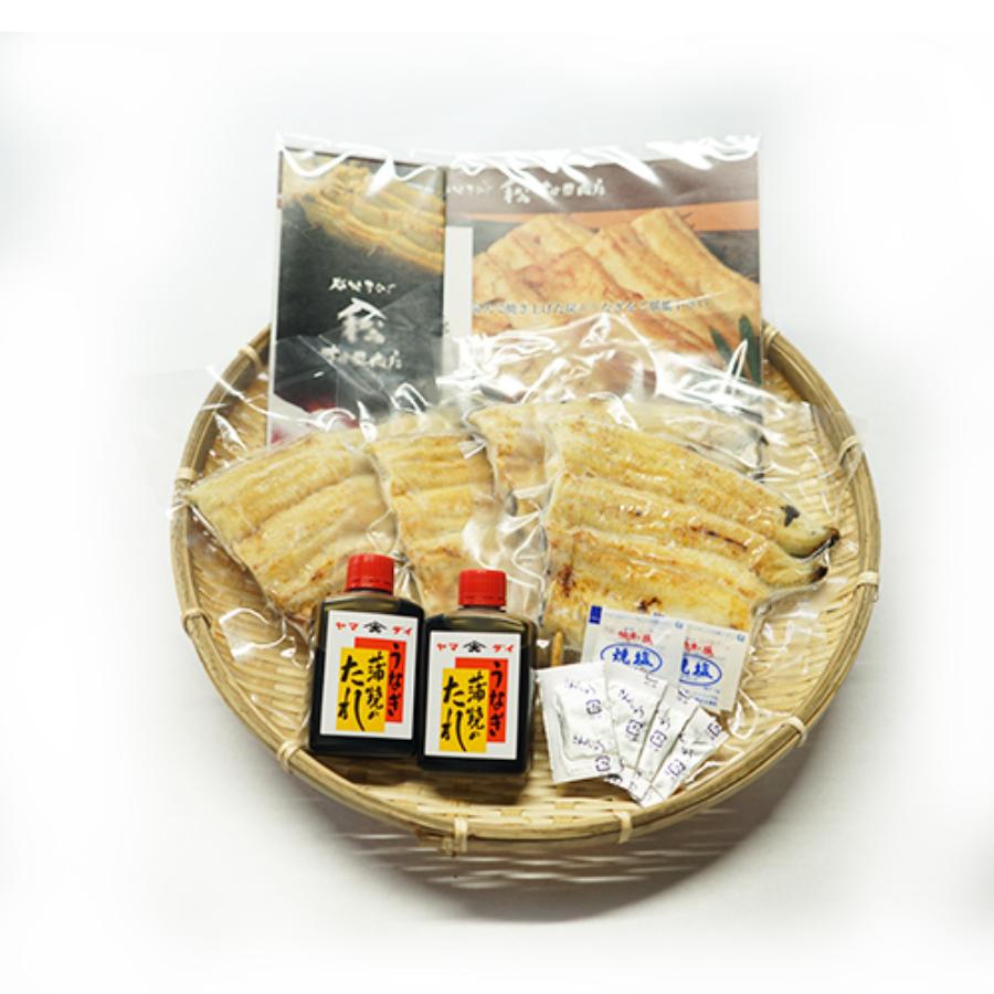 <ヤママツ村田商店>ブランド鰻【でしこ】×ヤママツ村田商店 炭火白焼き(大串サイズ)4串150g×4