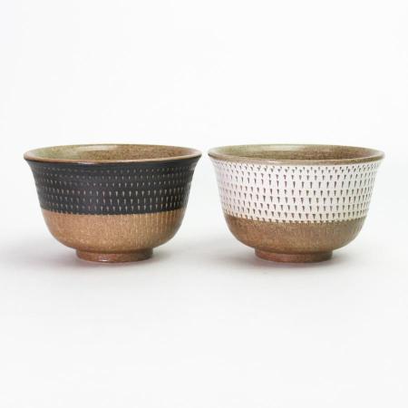 ＜陶翠窯＞瀬戸焼　飛び鉋　丼ぶり　ペア