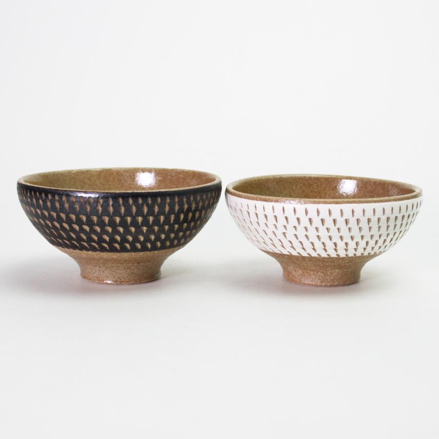＜陶翠窯＞瀬戸焼　飛び鉋　茶碗＆湯呑　ペアセット