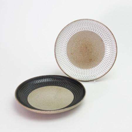＜陶翠窯＞瀬戸焼　飛び鉋　プレート　ペア