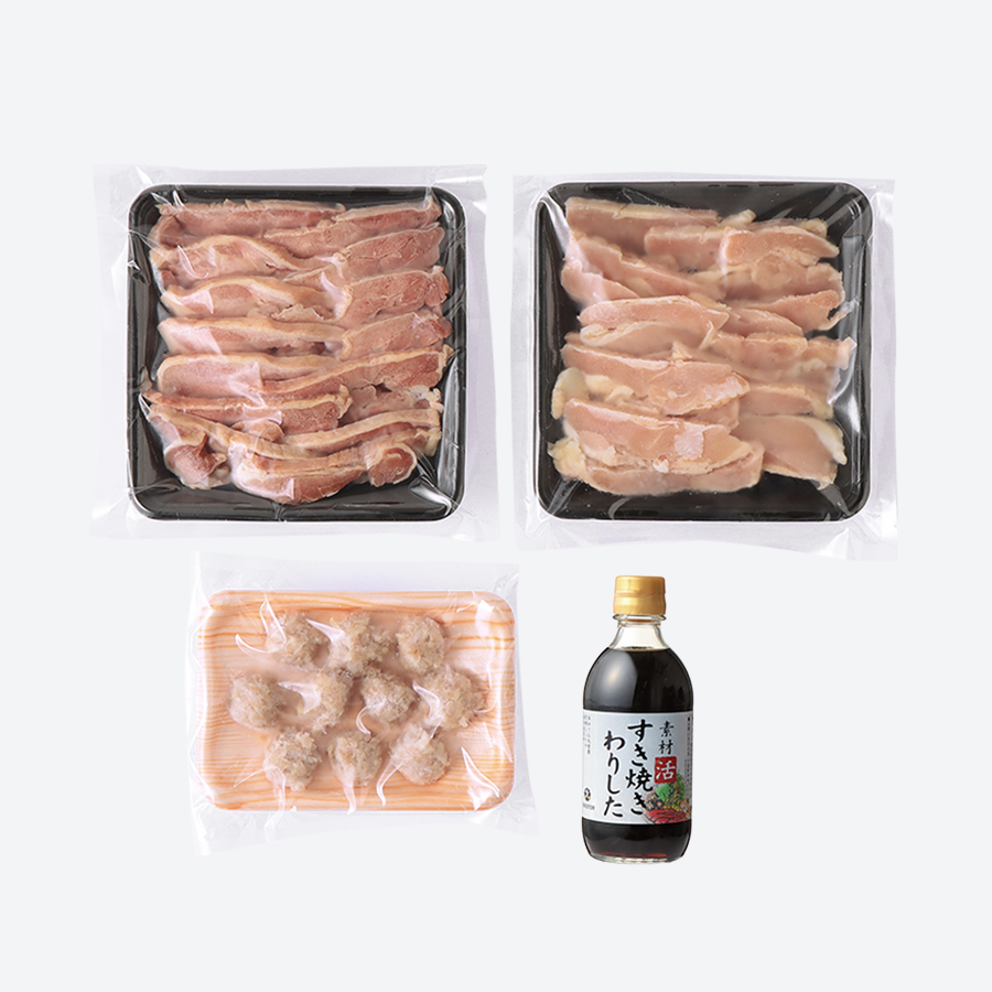 <デリカ食品工業>「名古屋コーチン」すき焼きたれセット4~5人前