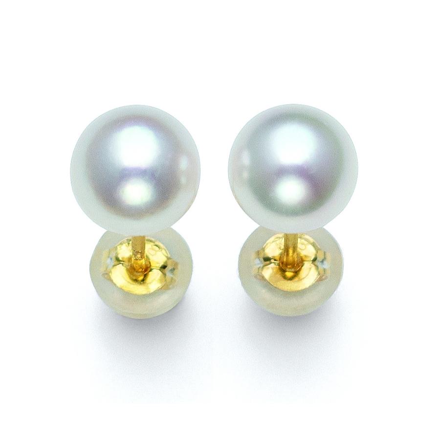 ＜ウラケイパール＞K18アコヤパールピアス　IM081