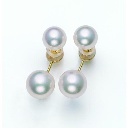 ＜ウラケイパール＞K18アコヤパールピアス　IM081
