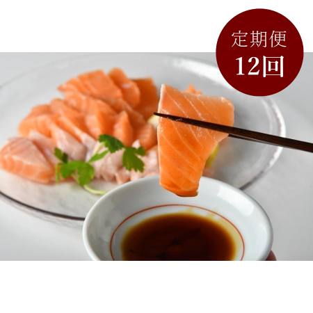 ＜川魚問屋丸三商店＞刺身用「サーモン」短冊200g×3（計600g）【12ヵ月定期便】