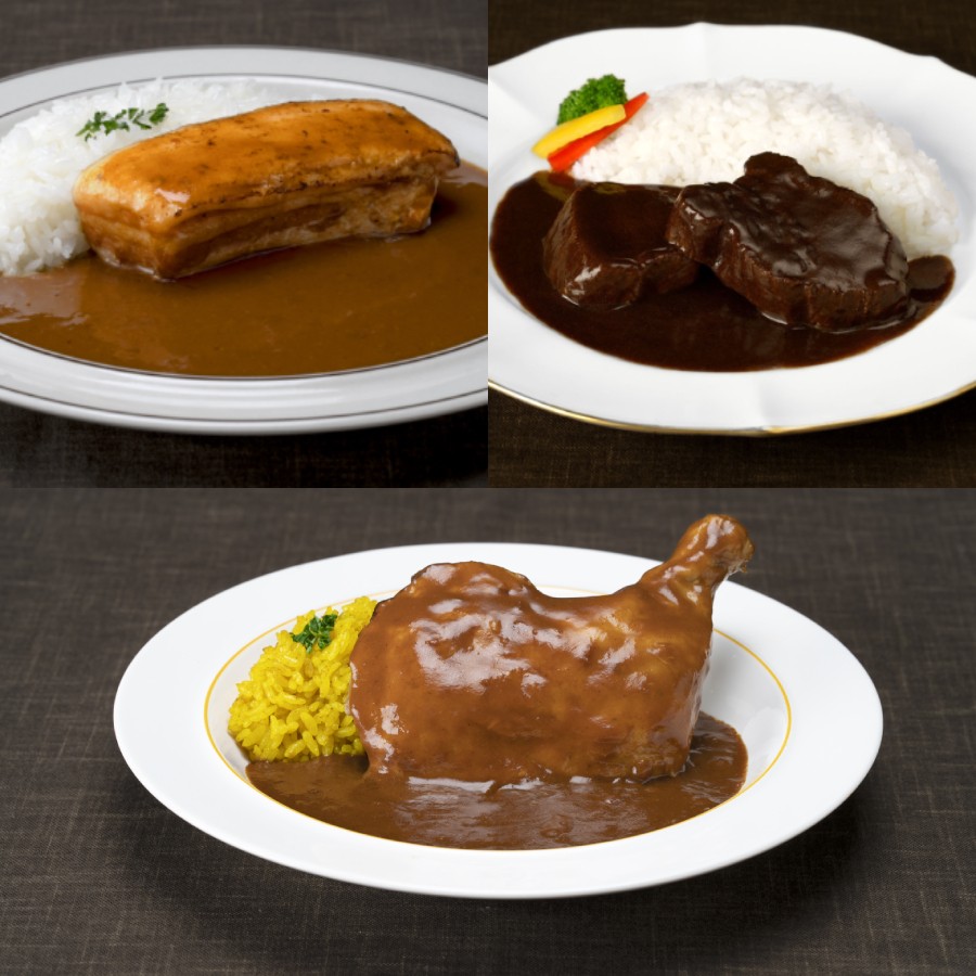 <柿安本店>PREMIUM「プレミアムカレー」5種セット(牛ほほ肉・牛テール・極厚ポーク・骨付きチキン・厚切り牛タン)各1個(計5個)