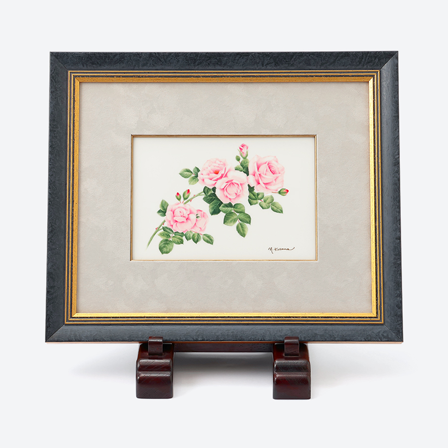 <NARUMI>ハンドペイント 陶額(ニュー・ドーン=バラ)