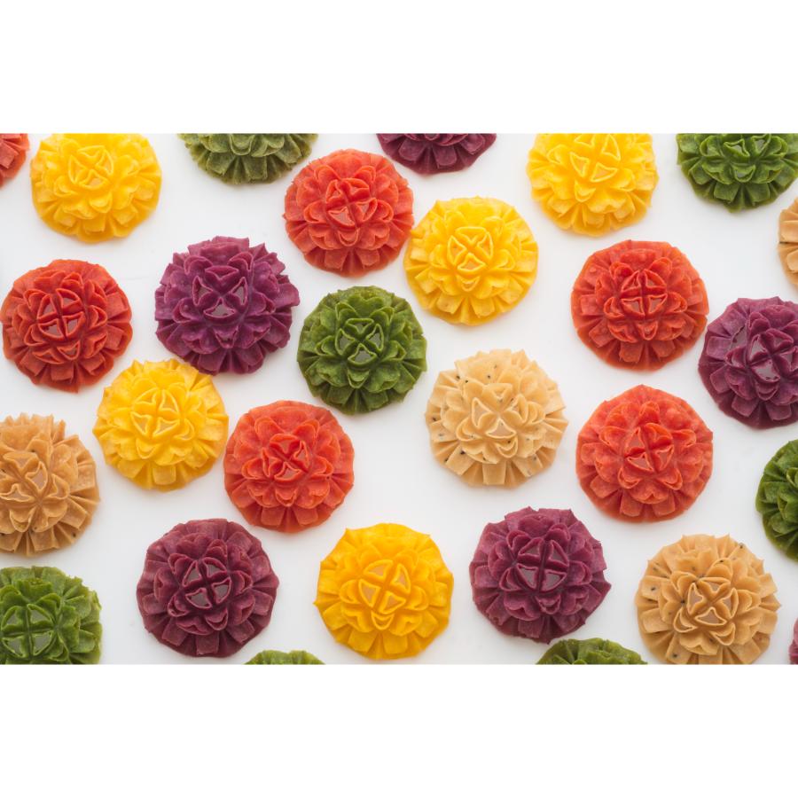 <賀門>「花咲かりん塩味入り」8種(プレーン・ほうれん草・紫いも・かぼちゃ・トマト・ごま塩・あおさ塩・えび塩)計10個