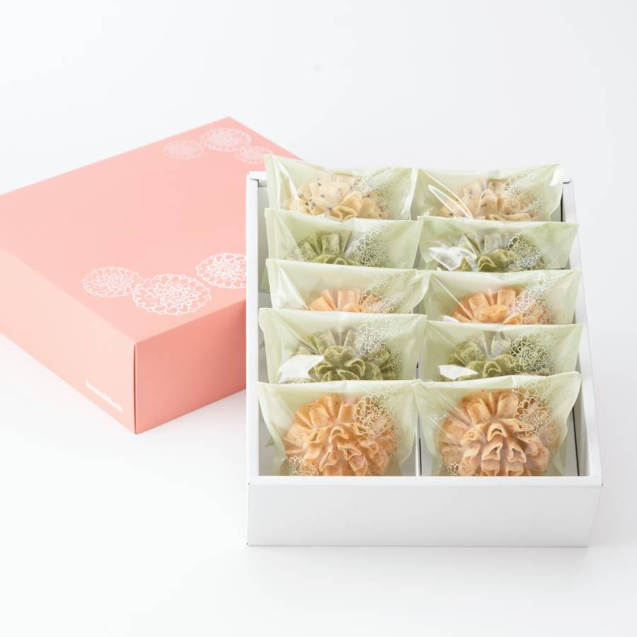 ＜賀門＞「塩かりん」3種詰合せ　（ごま塩・あおさ塩・えび塩）計10個