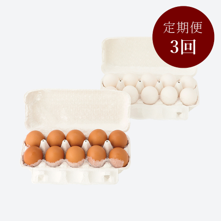 ＜卵卵ふわぁ～む＞紅白「地養卵」各10個【3カ月定期便】6月開始