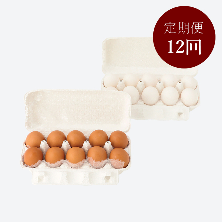 ＜卵卵ふわぁ～む＞紅白「地養卵」各10個【12カ月定期便】6月開始