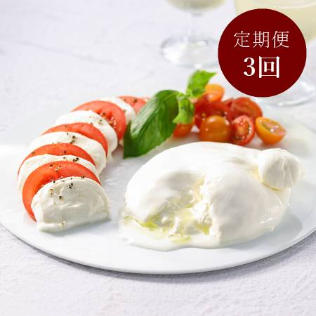 ＜Lactoserum＞「フレッシュチーズ」2種セット（モッツアレラ・ブッラータ）各2個（計360g）【3ヵ月定期便】