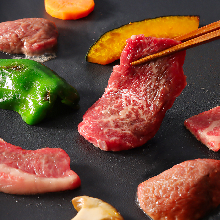 <小島食品/澤井牧場>A4等級以上「近江牛」焼肉用3種セット(モモ・肩・バラ)各100g(計300g)