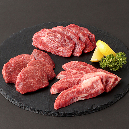 ＜小島食品／澤井牧場＞A４等級以上「近江牛」焼肉用3種セット（モモ・肩・バラ）各100g（計300g）