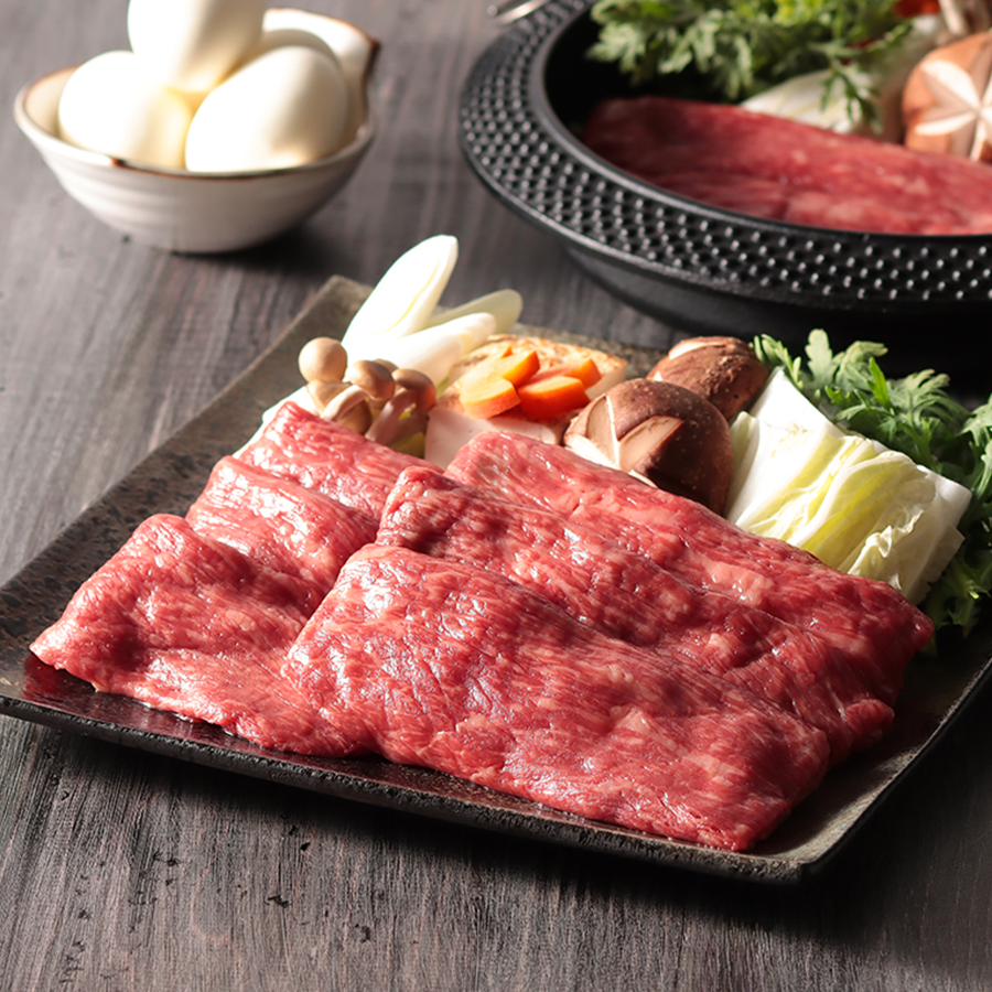 ＜小島食品／澤井牧場＞A４等級以上「近江牛」赤身すき焼き用（モモ）500g