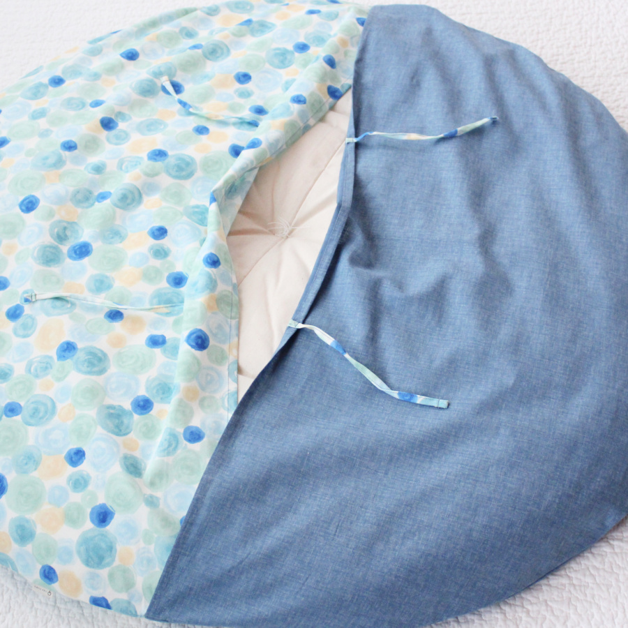 ＜洛中高岡屋＞せんべい座布団（撥水加工の生地を用いたヌード座布団＆洗えるカバー２枚セット）_しゃぼんふゆ