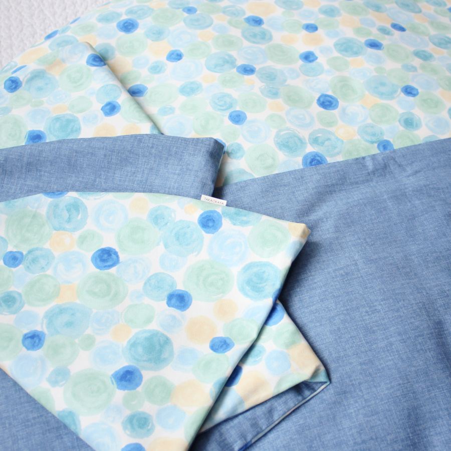 ＜洛中高岡屋＞せんべい座布団（撥水加工の生地を用いたヌード座布団＆洗えるカバー２枚セット）_しゃぼんふゆ