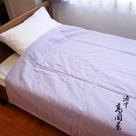 ＜洛中高岡屋＞ふんわりやわらか スフレガーゼ 薄掛けふとん_紫陽花