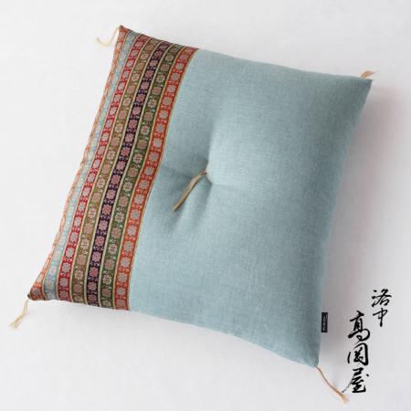 洛中高岡屋＞龍村美術織物＆木綿_京座布団_銘仙判_唐花雙鳥長斑錦