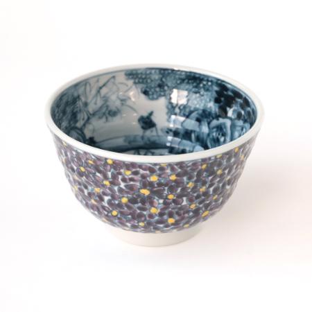 ＜たち吉＞山水菫文　飯碗
