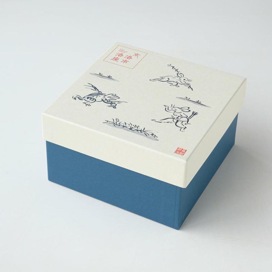 ＜たち吉＞鳥獣戯画　銘々皿　染付
