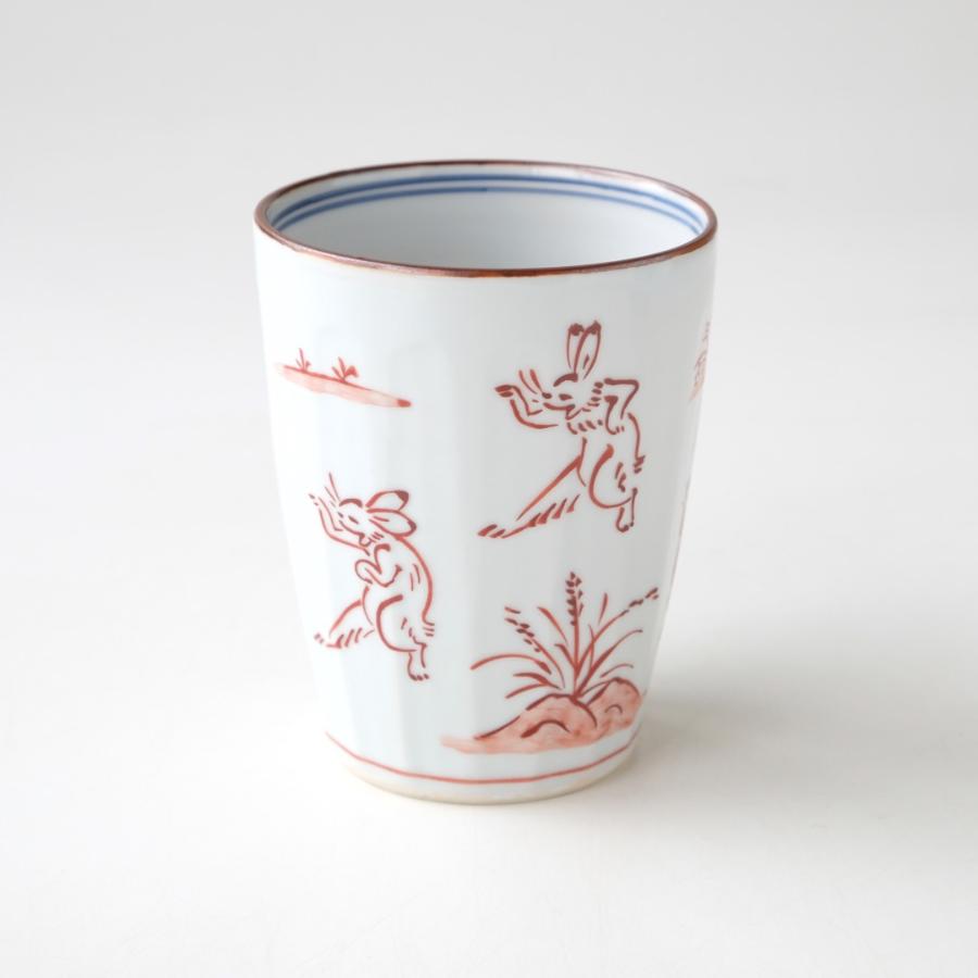 ＜たち吉＞鳥獣戯画　タンブラー　赤絵