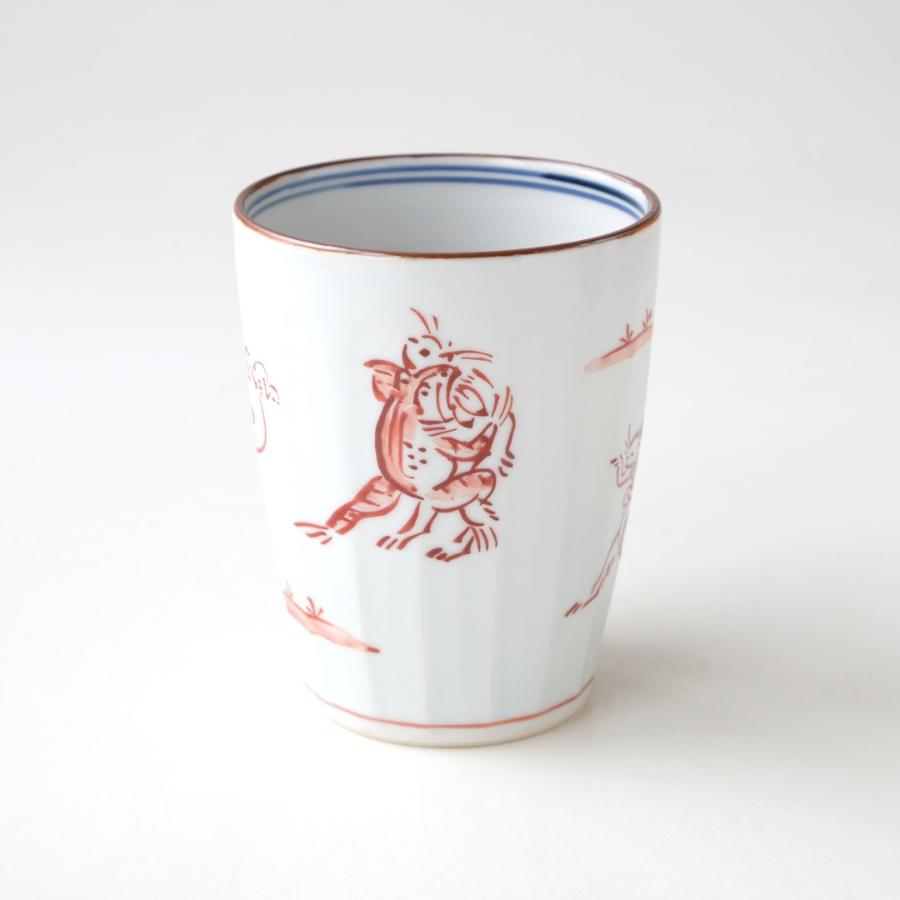 ＜たち吉＞鳥獣戯画　タンブラー　赤絵