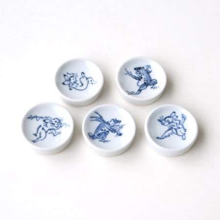 ＜たち吉＞鳥獣戯画　箸置　染付
