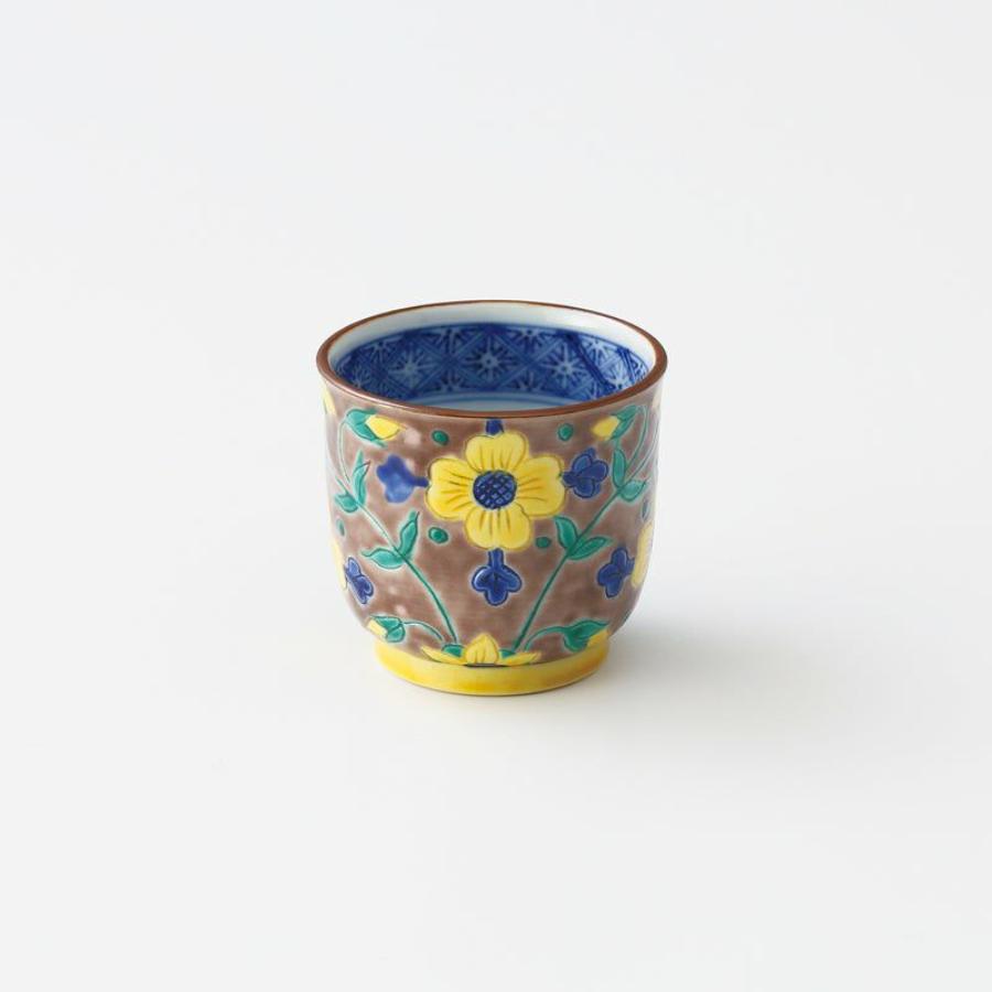 <雲泉窯>紫彩花文 ぐい呑