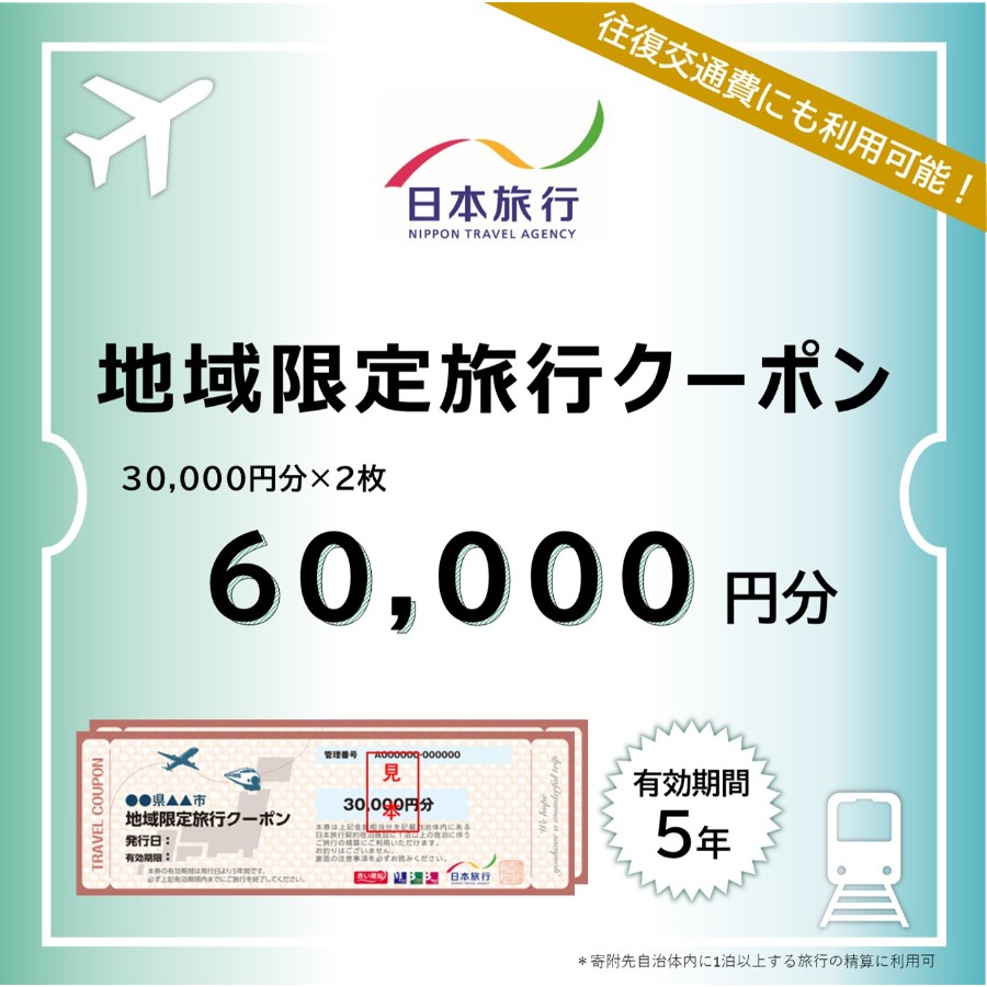 ＜日本旅行＞京都市　地域限定旅行クーポン 6万円分