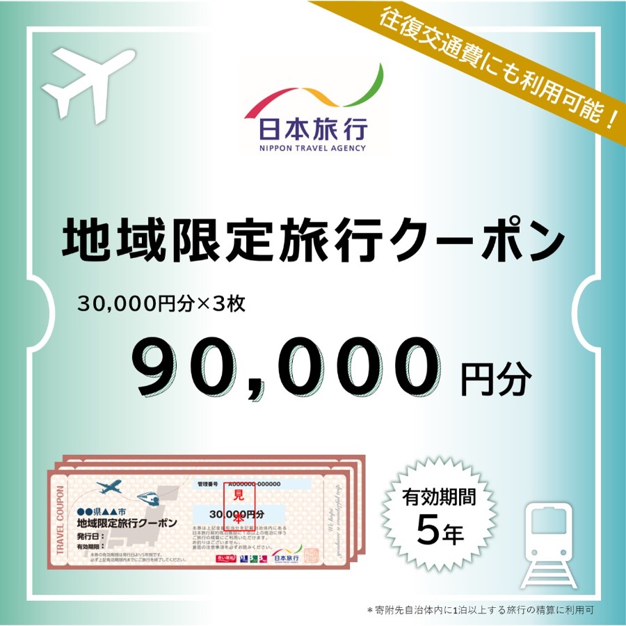 ＜日本旅行＞京都市　地域限定旅行クーポン 9万円分