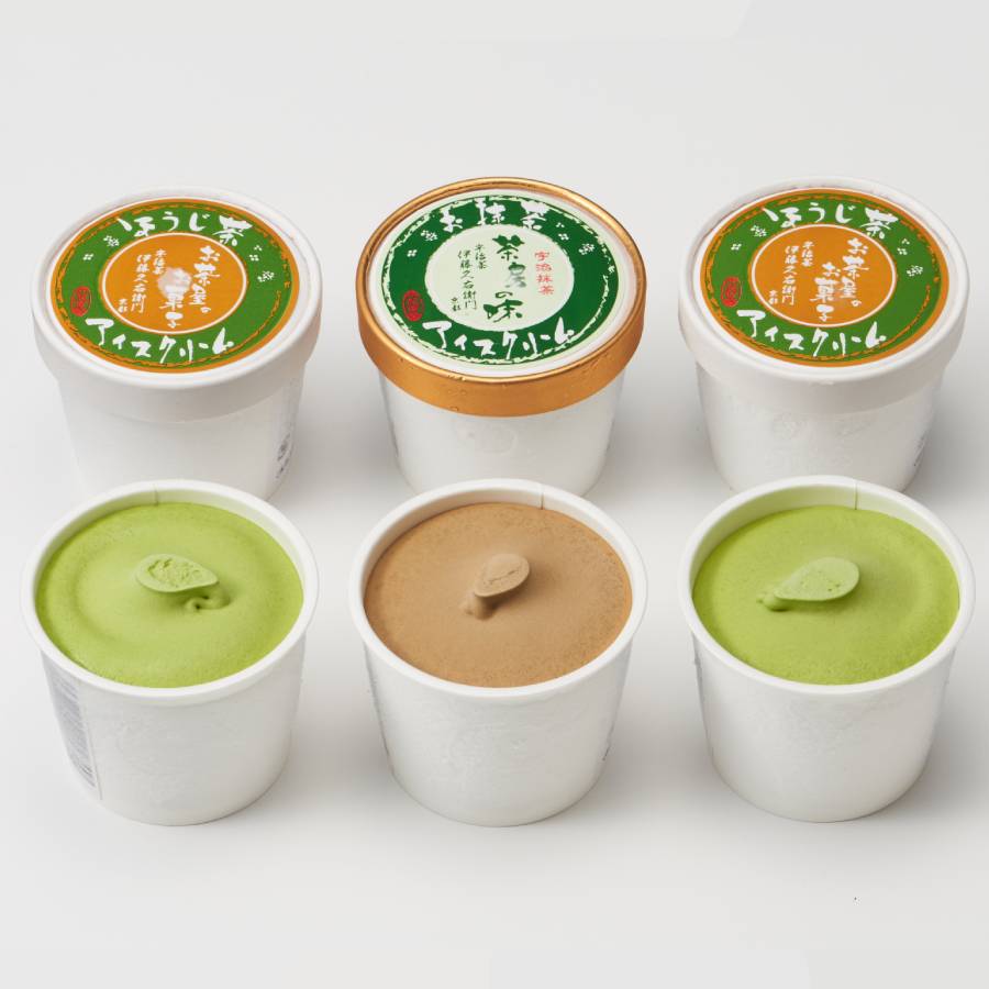 ＜伊藤久右衛門＞宇治二色アイスクリーム 抹茶・ほうじ茶 12個入